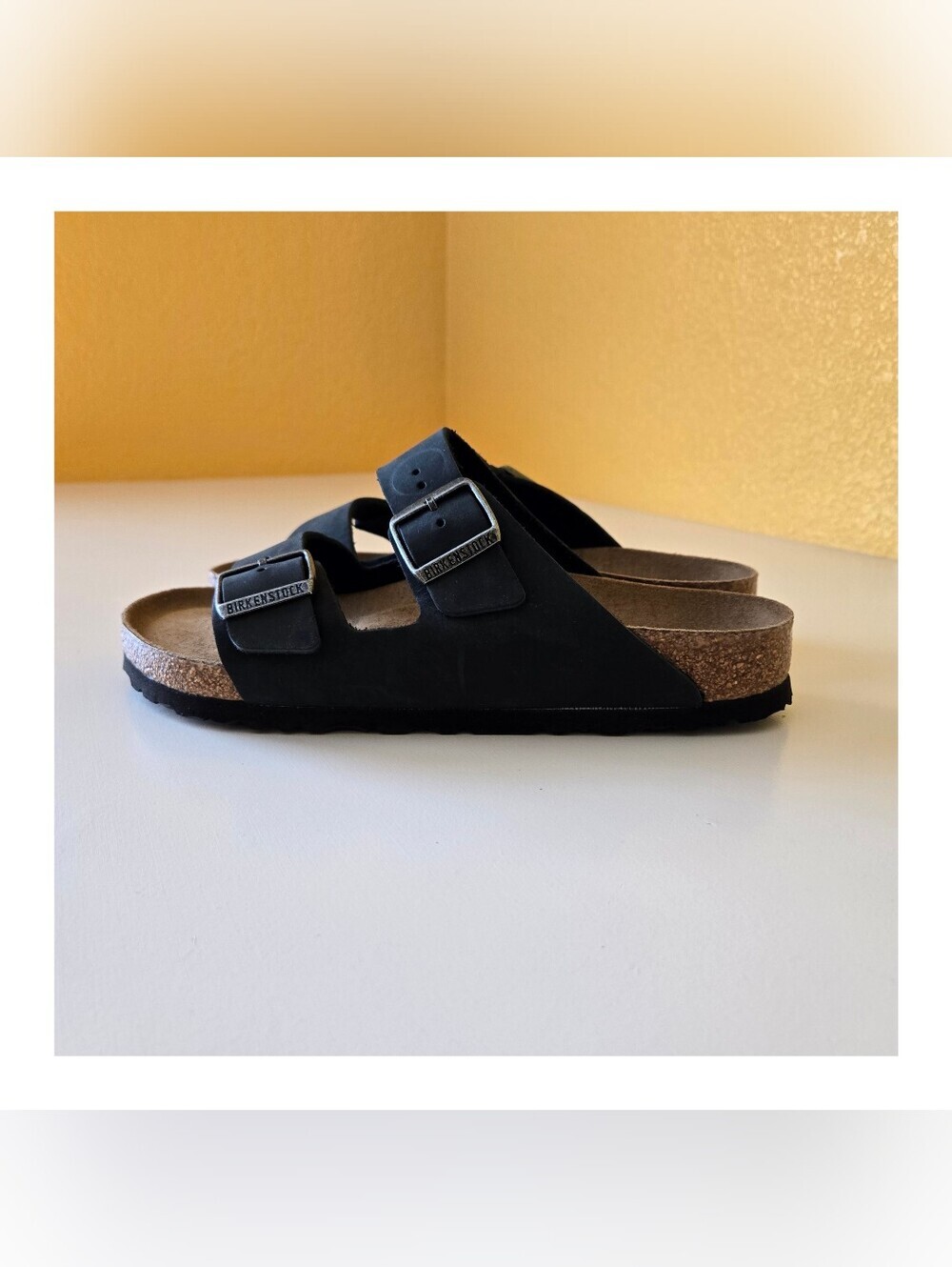 Birkenstock Arizona Soft Footbed Sandal Oiled Black Nubuck Leather Size L9 / M7 - Picture 10 of 12